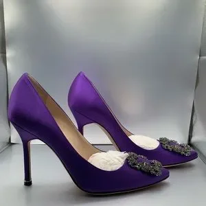 Escarpins Manolo Blahnik PETUNIA Perforés Lilas - Taille 39.5 - Neuf Avec Boîte